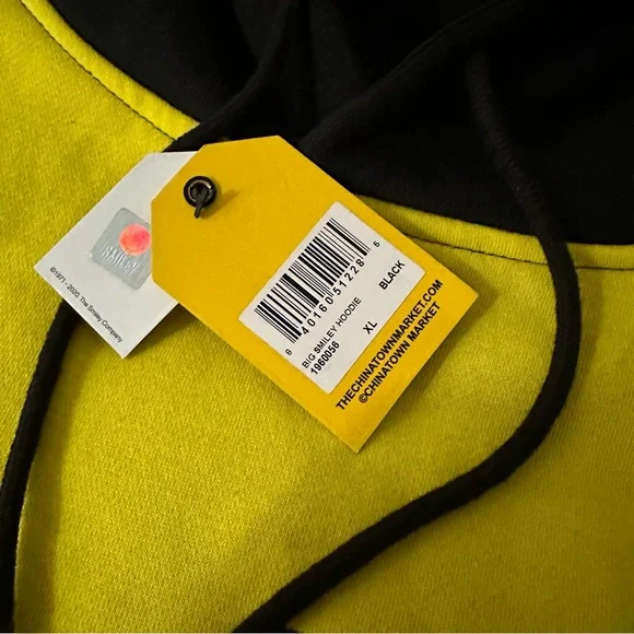 Chinatown Market Big Smiley Hoodie - New - Men’s XL - Black/Yellow - Picture 5 of 7